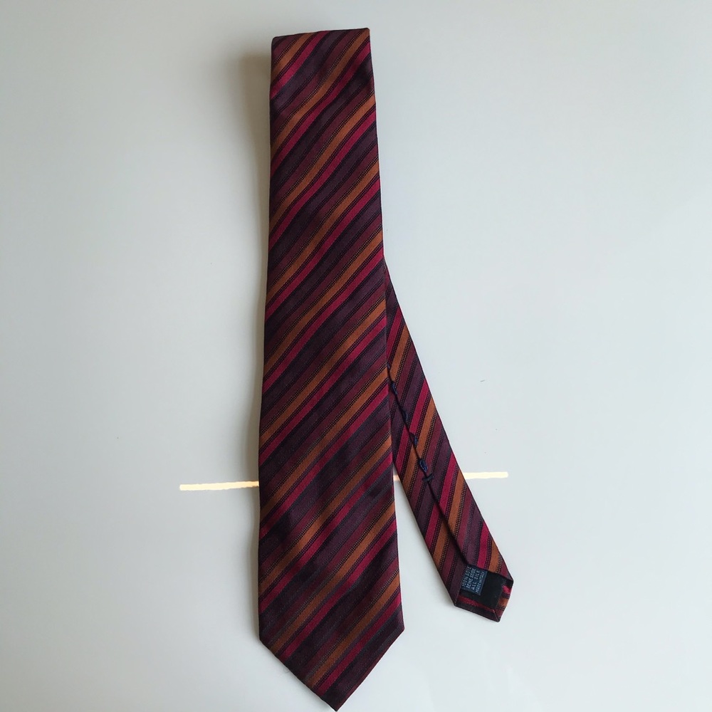 Massimo Bizzocchi maroon and red silk tie